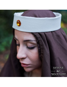 Copricapo medievale tipo Ghirlanda o rullo bianco