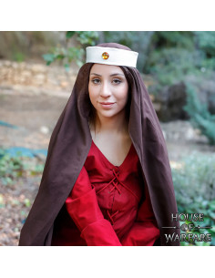 Copricapo medievale tipo Ghirlanda o rullo bianco 2