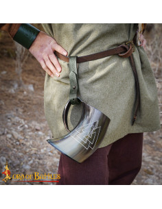 Cinghia in cuoio celtico artigianale per boccale... 2