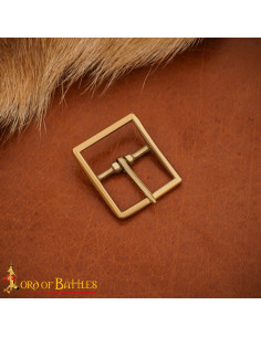 Fibbia in ottone massiccio medievale 2,3 cm per fondine