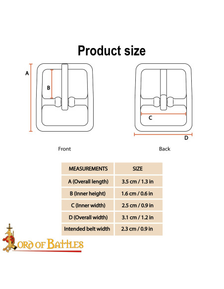 Fibbia in ottone massiccio medievale...