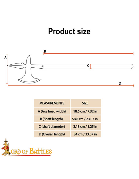 Ascia da battaglia medievale forgiata...