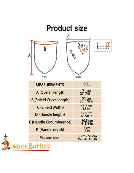 Scudo Medievale in Acciaio 18G...