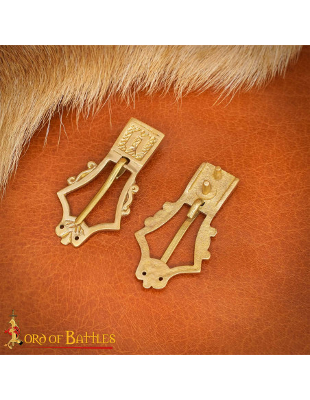 Set di 5 fibbie in ottone a forma di...