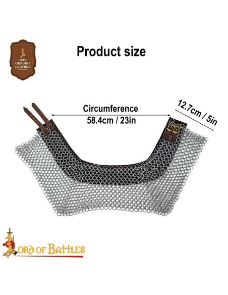 Gorgiera a rete medievale in acciaio...