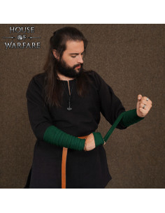 Bracciali per braccio vichingo in tela di cotone verde... 2