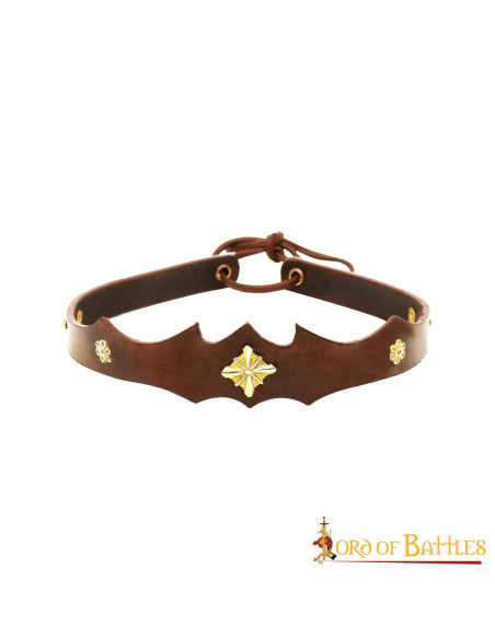 Diadema in cuoio e ottone per...