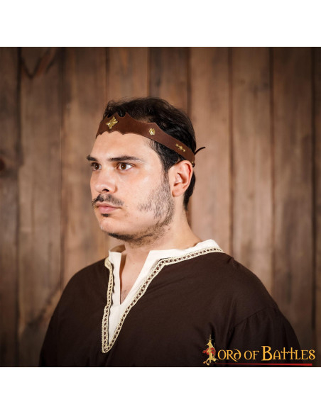 Diadema in cuoio e ottone per...