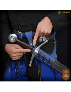 Fibbia in pelle genuina medievale regolabile, mano destra