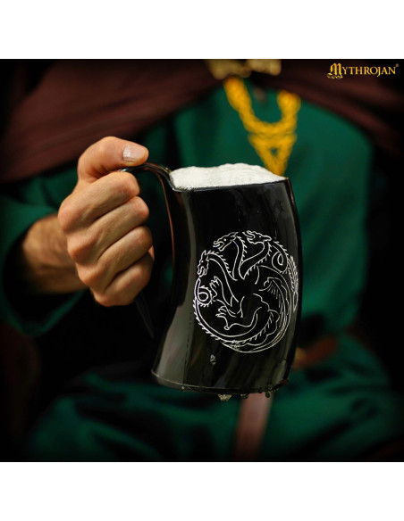 Boccale vichingo in corno di bue con...