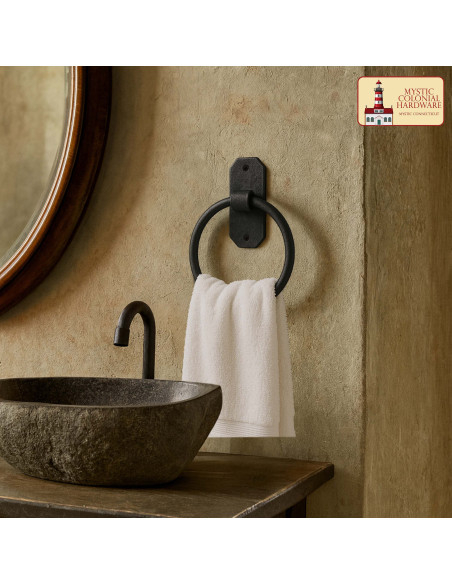 Asciugamano anello rustico in ferro...