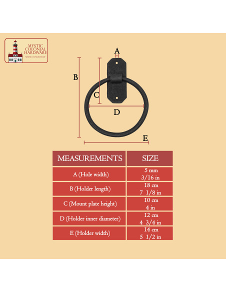 Asciugamano anello rustico in ferro...