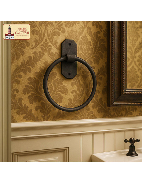 Asciugamano anello rustico in ferro...