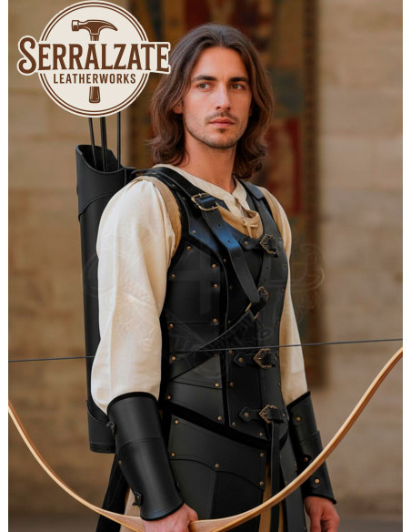 Fodero in vera pelle nera per schiena