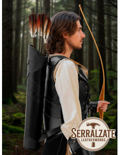 Fodero in vera pelle nera per schiena