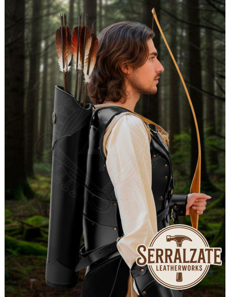 Fodero in vera pelle nera per schiena