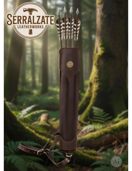 Fodero in vera pelle marrone per schiena