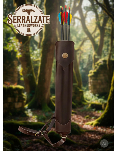 Fodero in vera pelle marrone per schiena