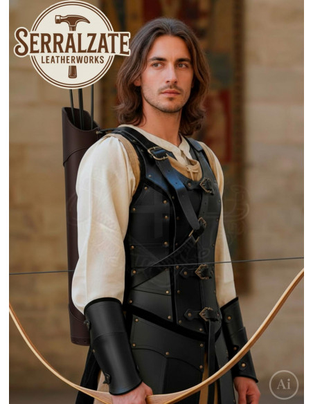 Fodero in vera pelle marrone per schiena