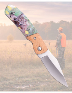 Coltello Third manico ABS con decorazione di lince (15,9... 2