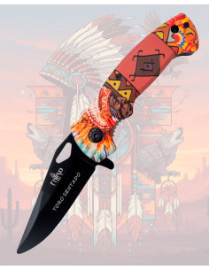 Coltello da campo Third nero modello Toro Seduto (19,3 cm.)