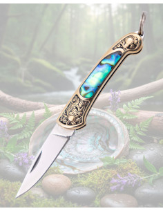 Coltello miniatura design in madreperla lama in acciaio...