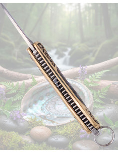 Coltello miniatura design in madreperla lama in acciaio... 2