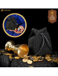 Monedero di camoscio medievale per LARP e fiere