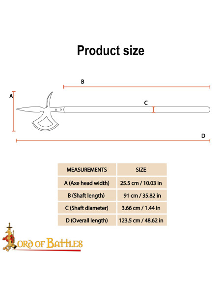 Alabarda medieval S.XVI in acciaio...