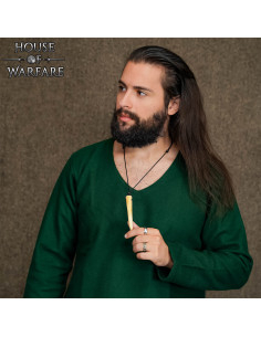 Collana in corno di bue naturale lucido con cordino 2