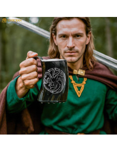 Bicchiere in corno vichingo Drago con cinturino in cuoio,... 2