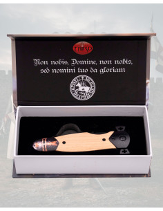 Coltello Templare nero da collezione in acciaio 420 lama... 2