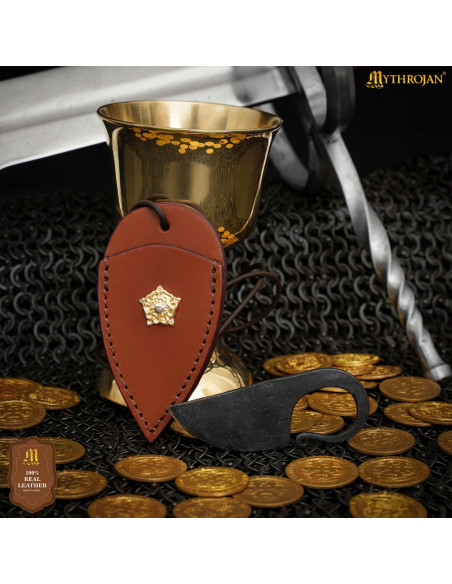 Coltello da collo forgiato con leone...