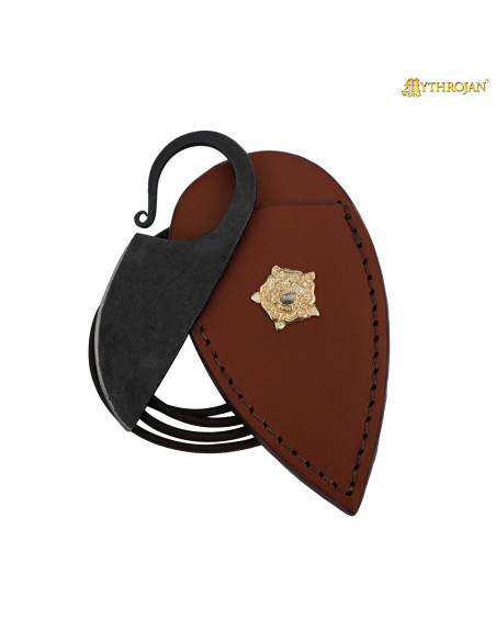 Coltello da collo forgiato con leone...