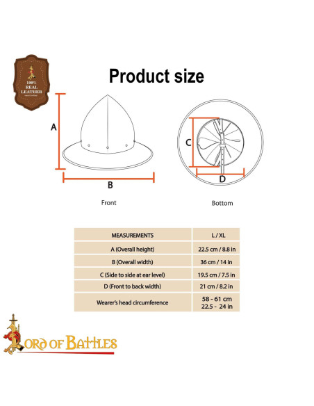 Elmo medieval Kettle in Acciaio...