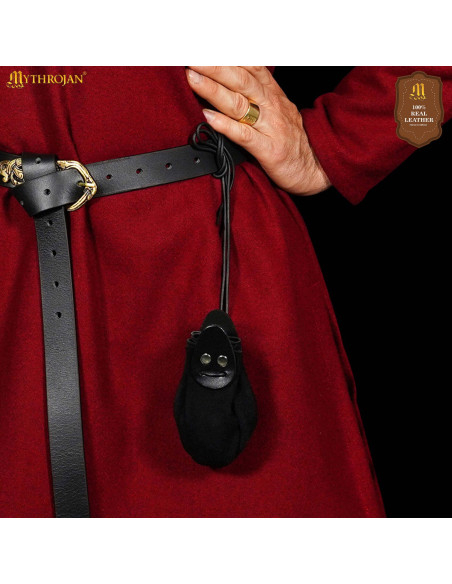 Sacca medievale in camoscio con...