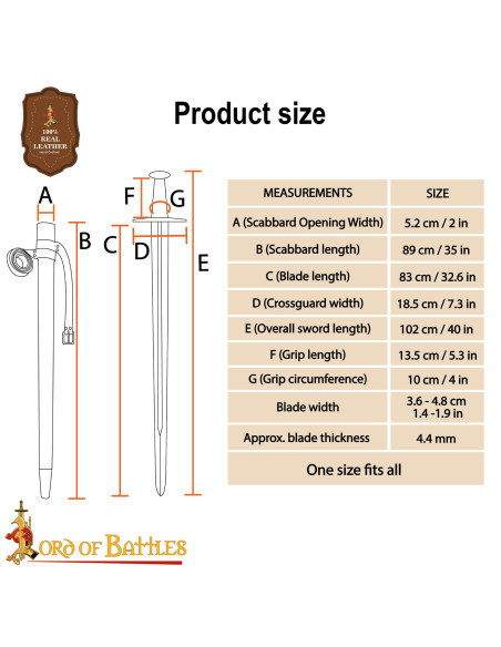 Spada Normanna Tipo XI in Acciaio...