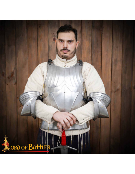 Gomiti medievali in acciaio 18G stile...