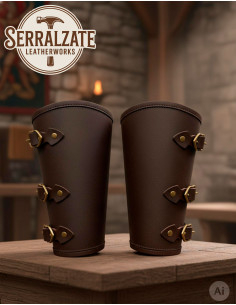 Bracciali medievali per guerrieri, marroni