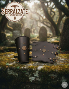 Bracciali a fiori celtici per guerrieri, neri