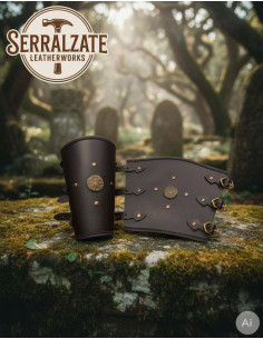 Bracciali a forma di fiore celtico per guerrieri, marroni