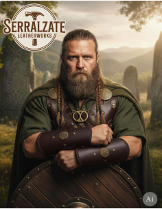 Bracciali a forma di fiore celtico per guerrieri, marroni 2