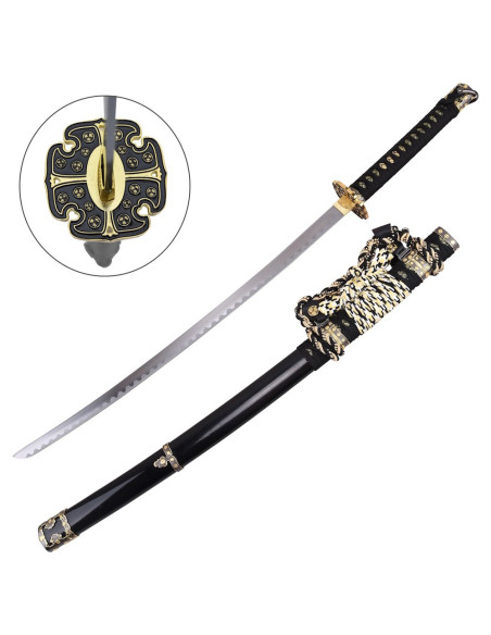 Katana decorativa Giapponese nera con...