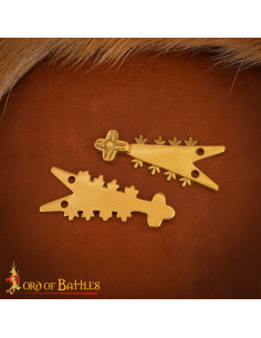 Punta di cintura medievale rinascimentale in ottone 2