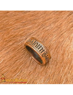 Anello medievale XI-XII secolo in bronzo fuso, scrittura...