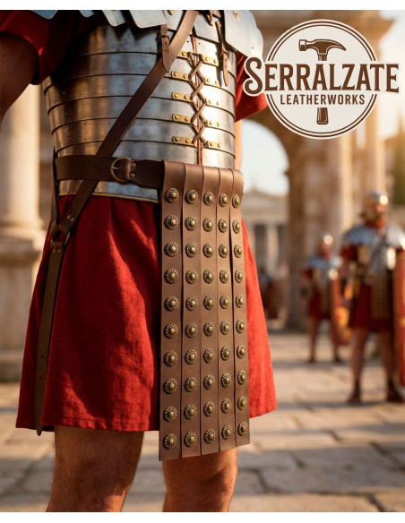 Cinturone romano militare in pelle...