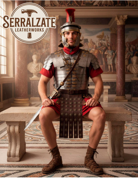 Cinturone romano militare in pelle...