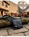 Borsa medievale in pelle di alta qualità nera con cintura