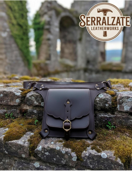 Borsa medievale in pelle di alta...