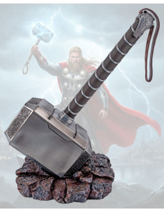 Martello di Thor replica in acciaio con supporto